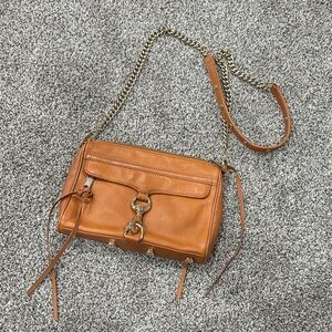 Rebecca Minkoff Tan Leather Crossbody Bag with Chain Strap